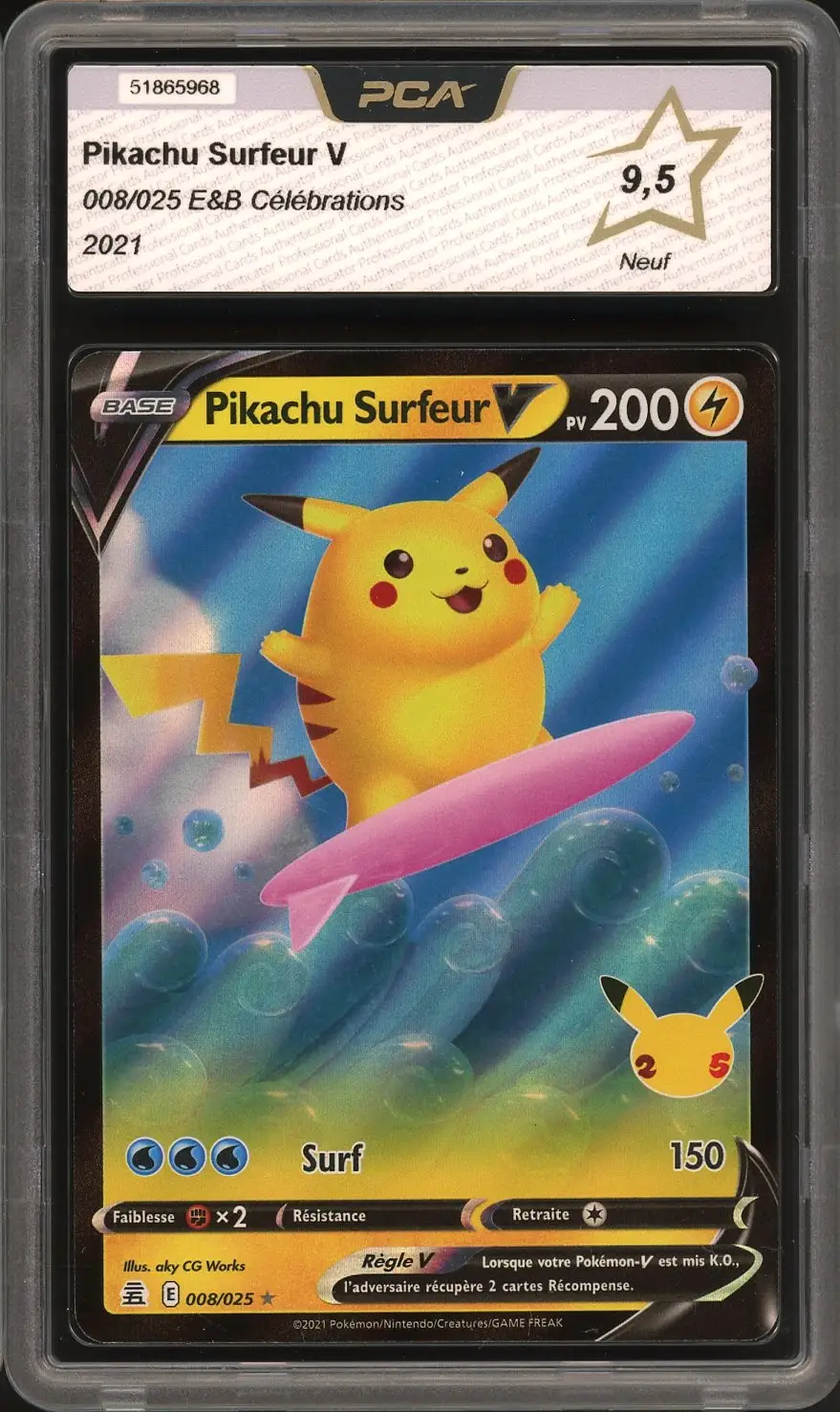 PCA 9.5 Pikachu Surfeur V