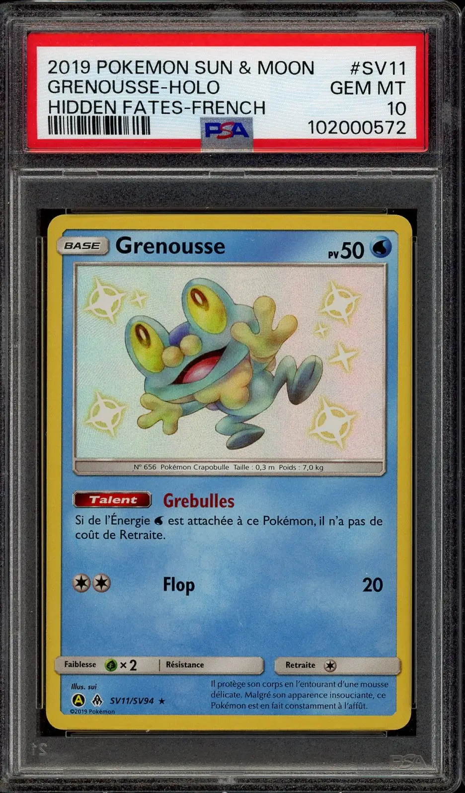 PSA 10 Grenousse Shiny