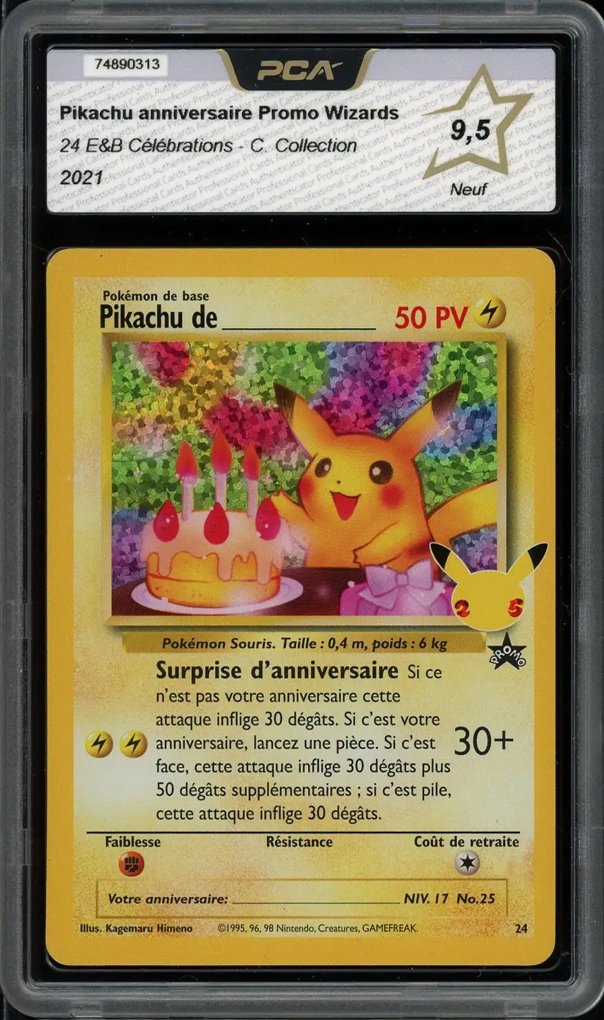 PCA 9.5 Pikachu de _____ Holo