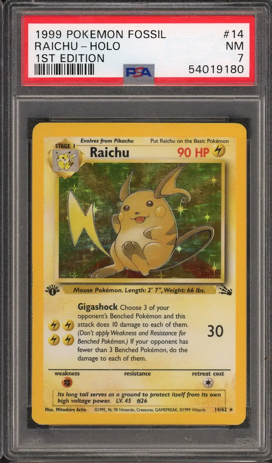 PSA 7 Raichu Holo