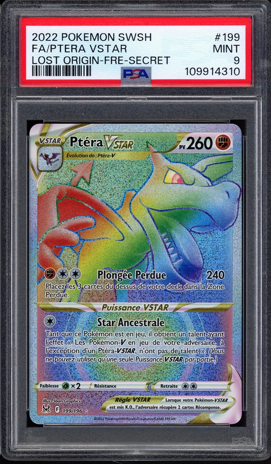 PSA 9 Ptéra VStar Rainbow
