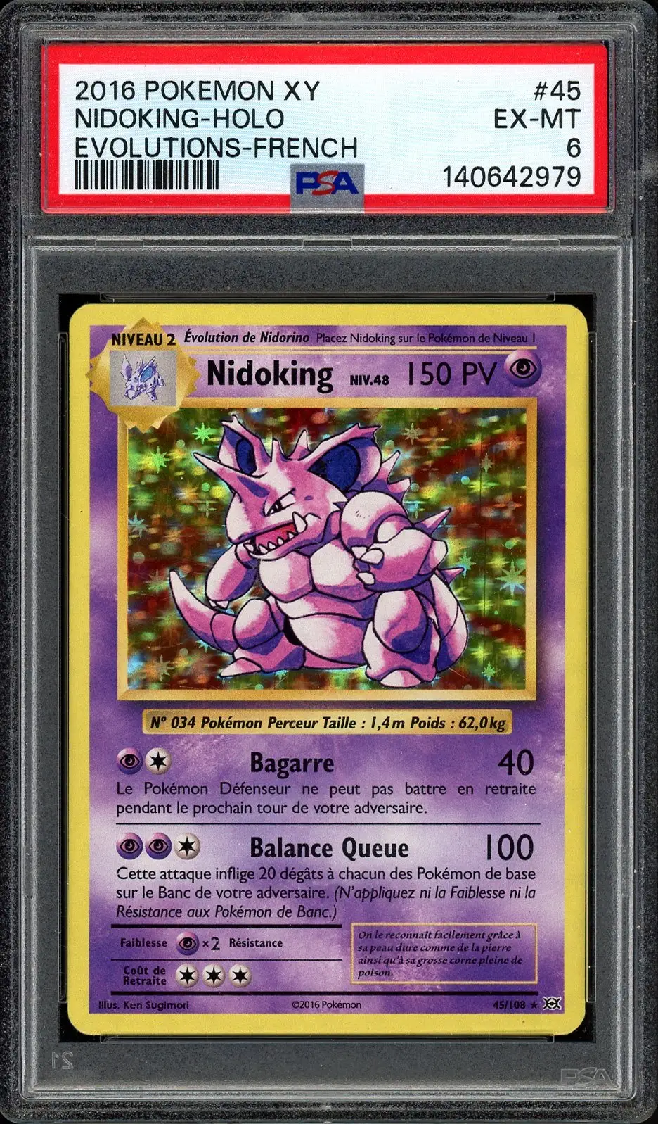 PSA 6 Nidoking Holo