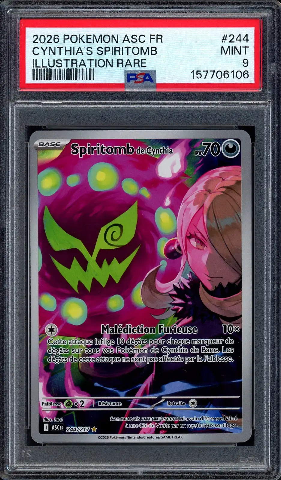 PSA 9 Spiritomb de Cynthia