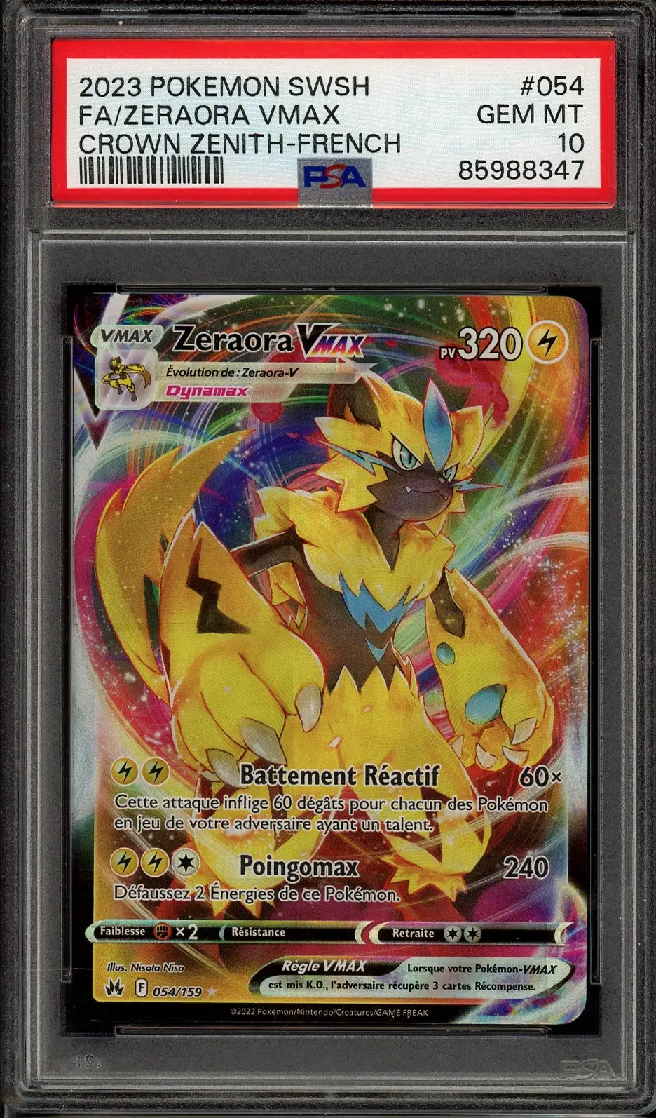 PSA 10 Zeraora VMax