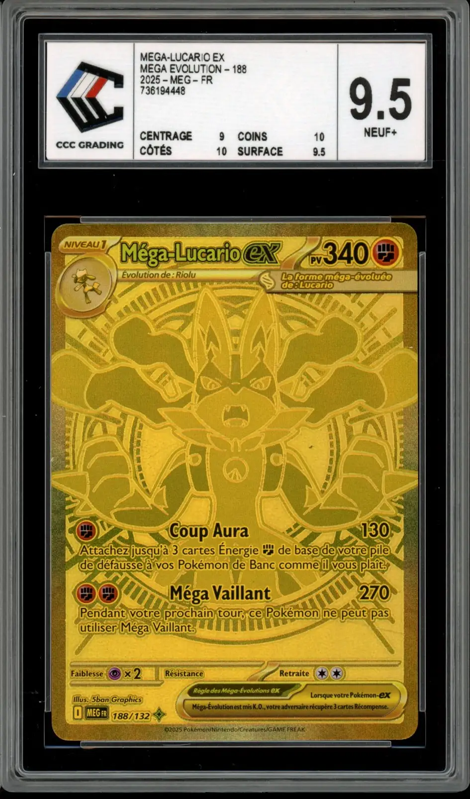 CCC 9.5 Méga-Lucario Ex Gold