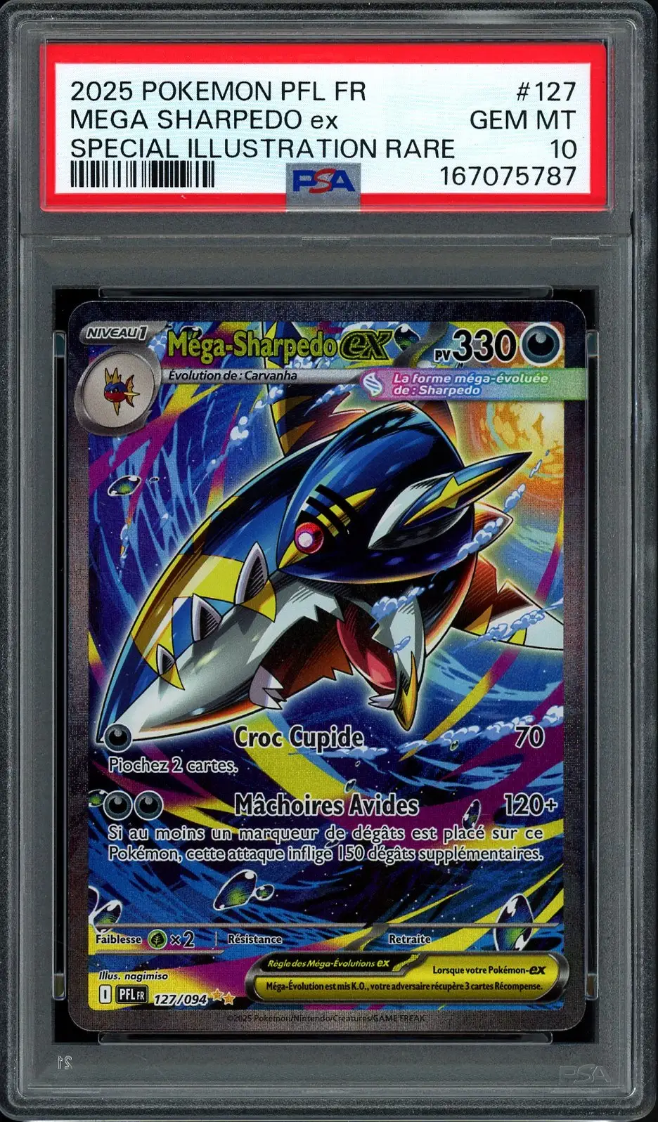 PSA 10 Méga-Sharpedo Ex