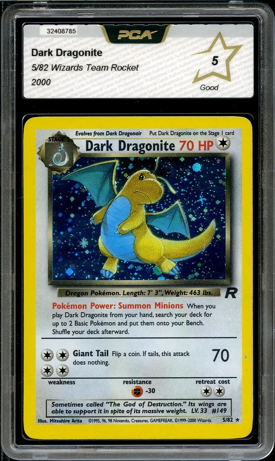 PCA 5 Dark Dragonite Holo
