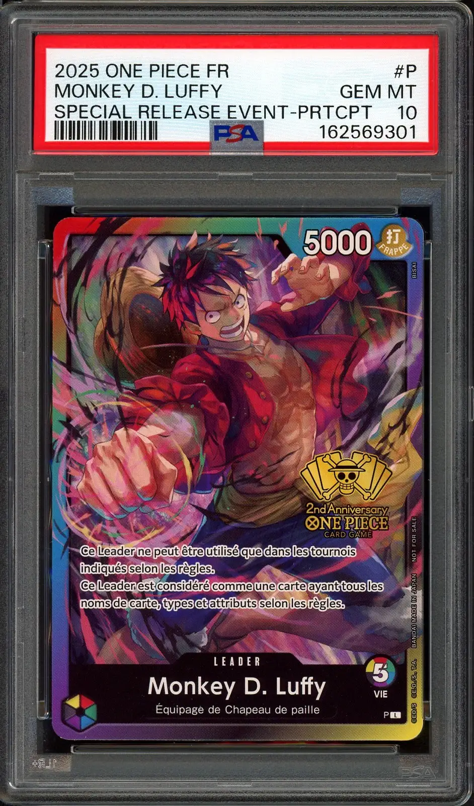 PSA 10 Monkey D. Luffy Stamp