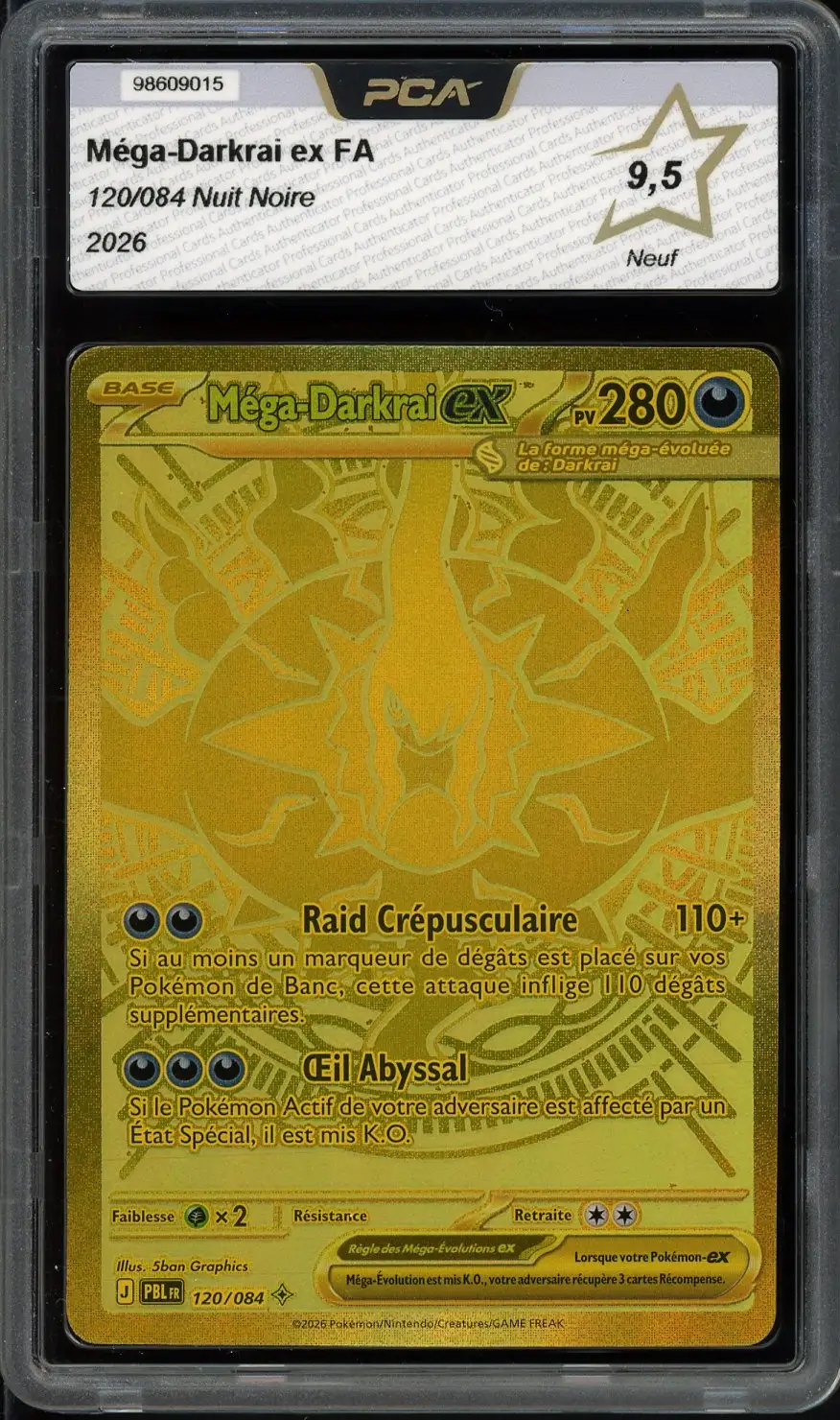 PCA 9.5 Méga-Darkrai Ex Gold
