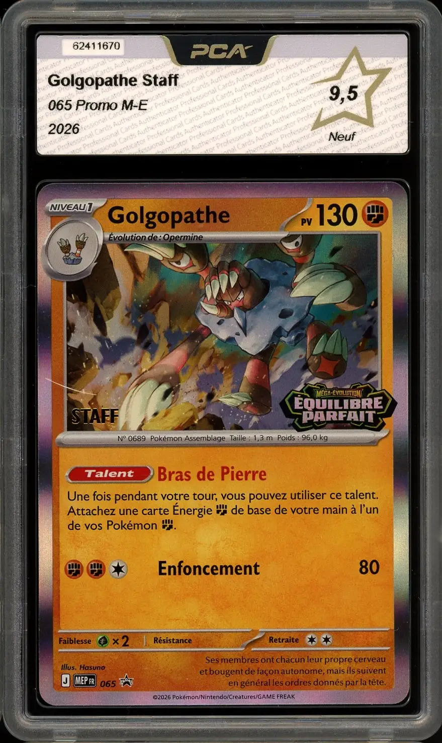 PCA 9.5 Golgopathe Holo Prerelease Staff Stamp
