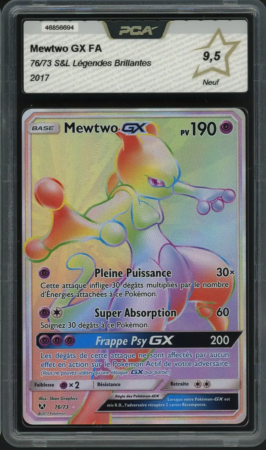 PCA 9.5 Mewtwo Gx Rainbow
