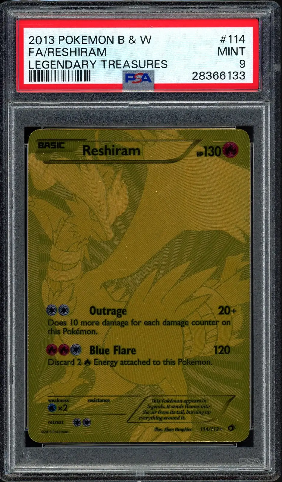 PSA 9 Reshiram Gold