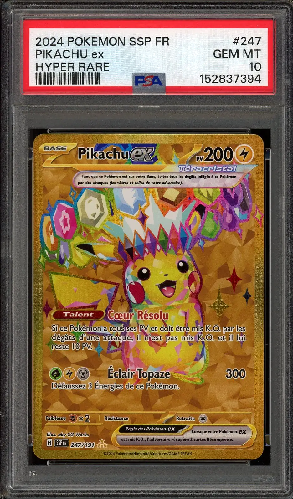PSA 10 Pikachu Ex Gold