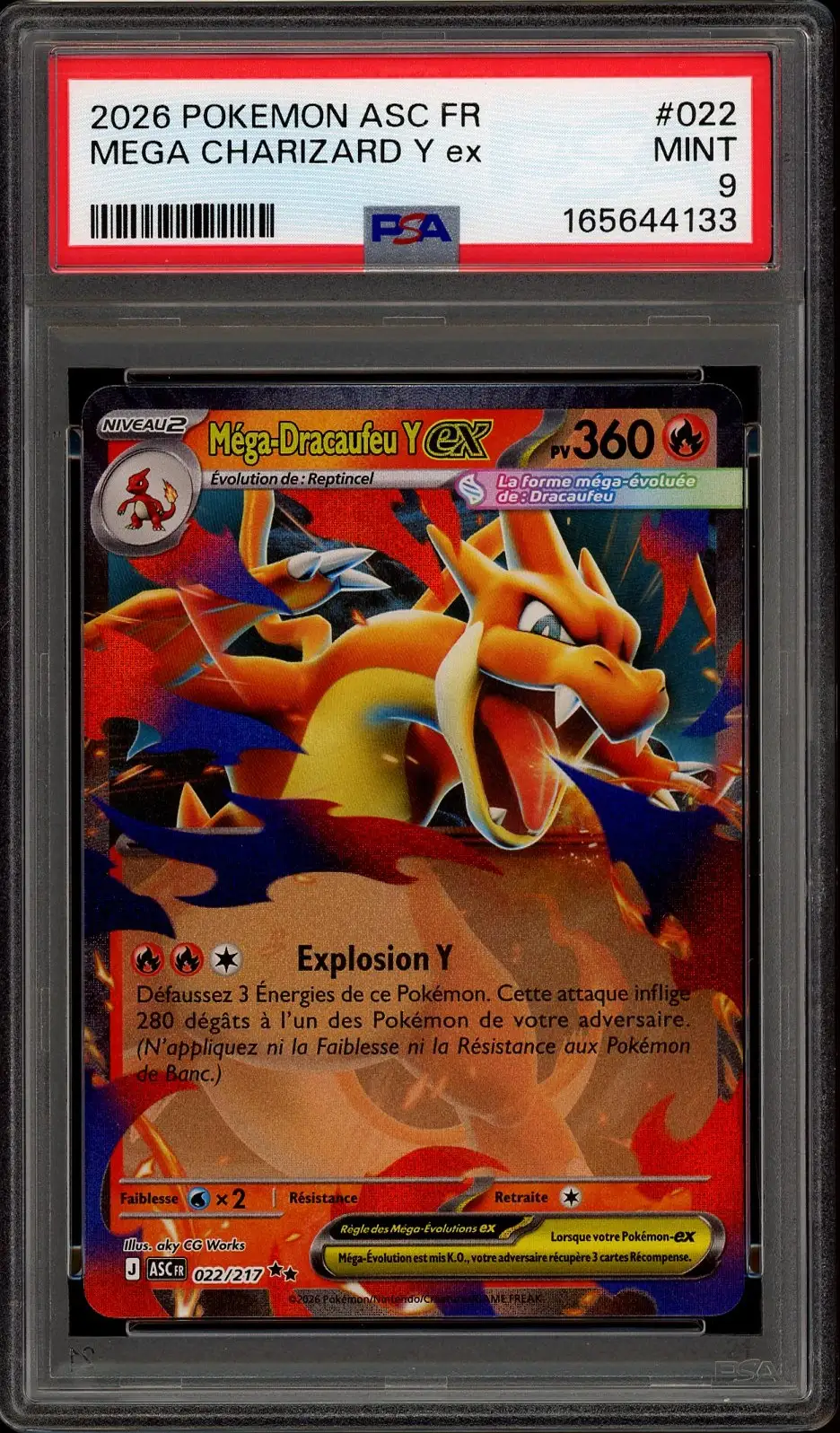 PSA 9 Méga-Dracaufeu Y Ex