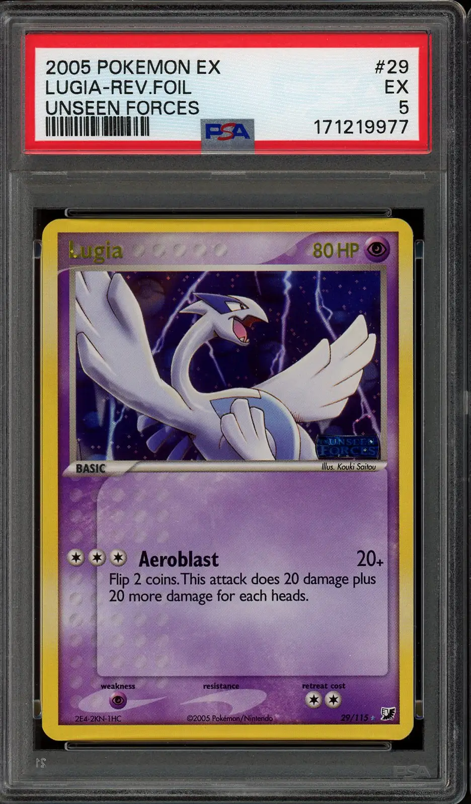 PSA 5 Lugia Holo Reverse