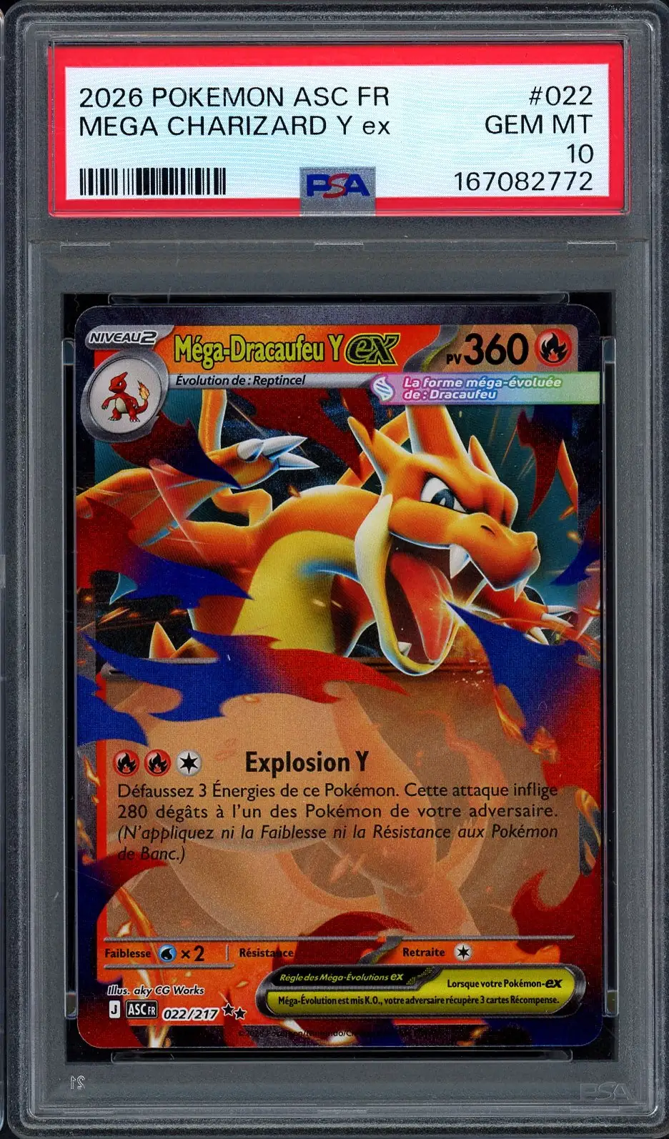 PSA 10 Méga-Dracaufeu Y Ex