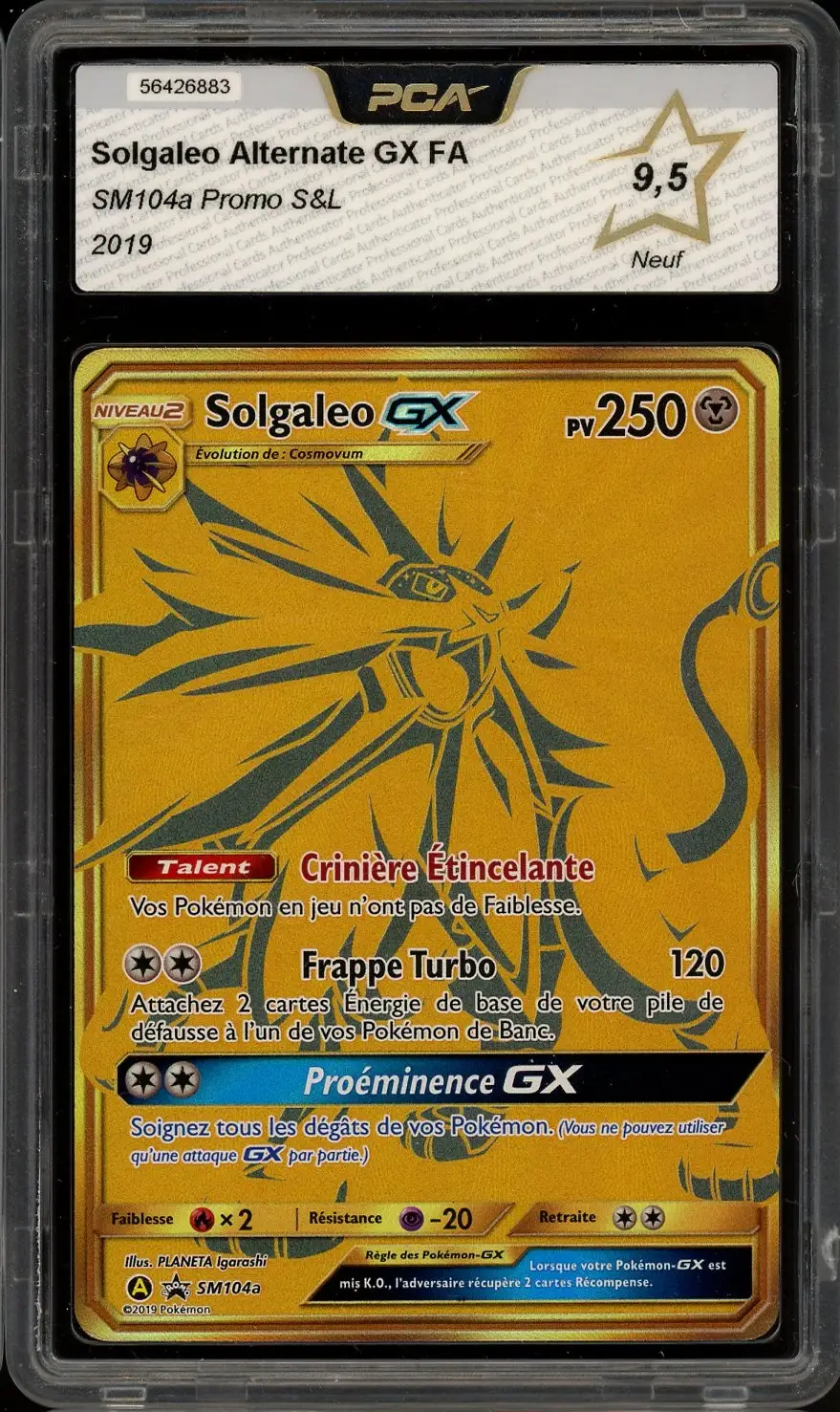 PCA 9.5 Solgaleo Gx Gold
