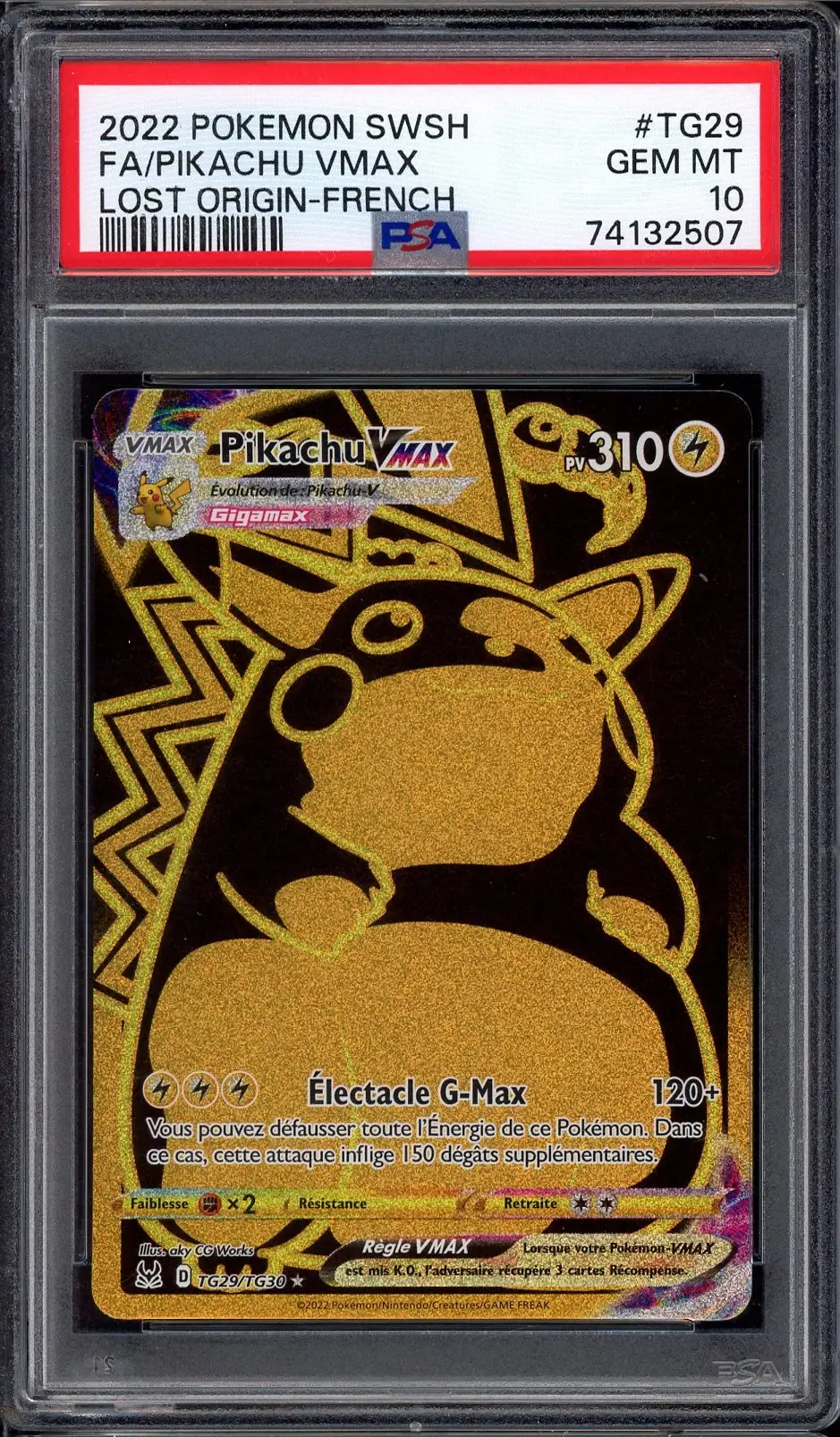 PSA 10 Pikachu VMax Gold
