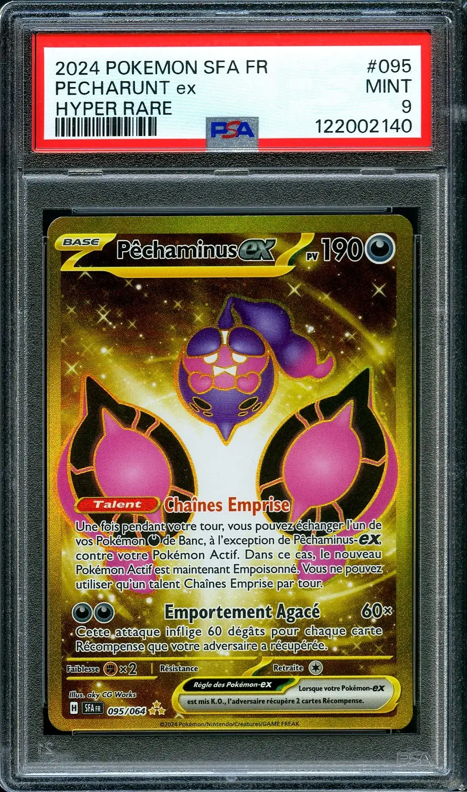 PSA 9 Pêchaminus Ex Gold