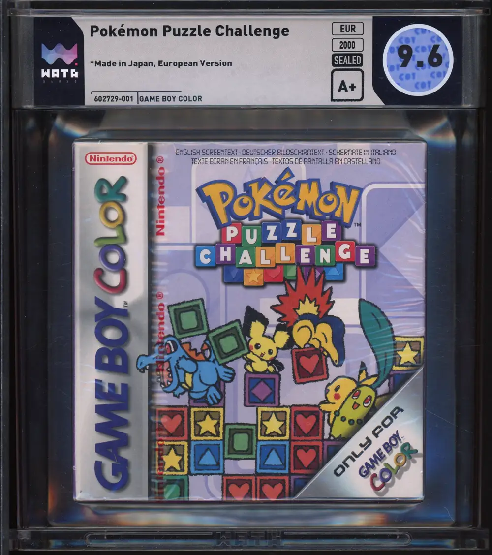 WATA 9.6 Jeu Game Boy Color Pokémon Puzzle Challenge