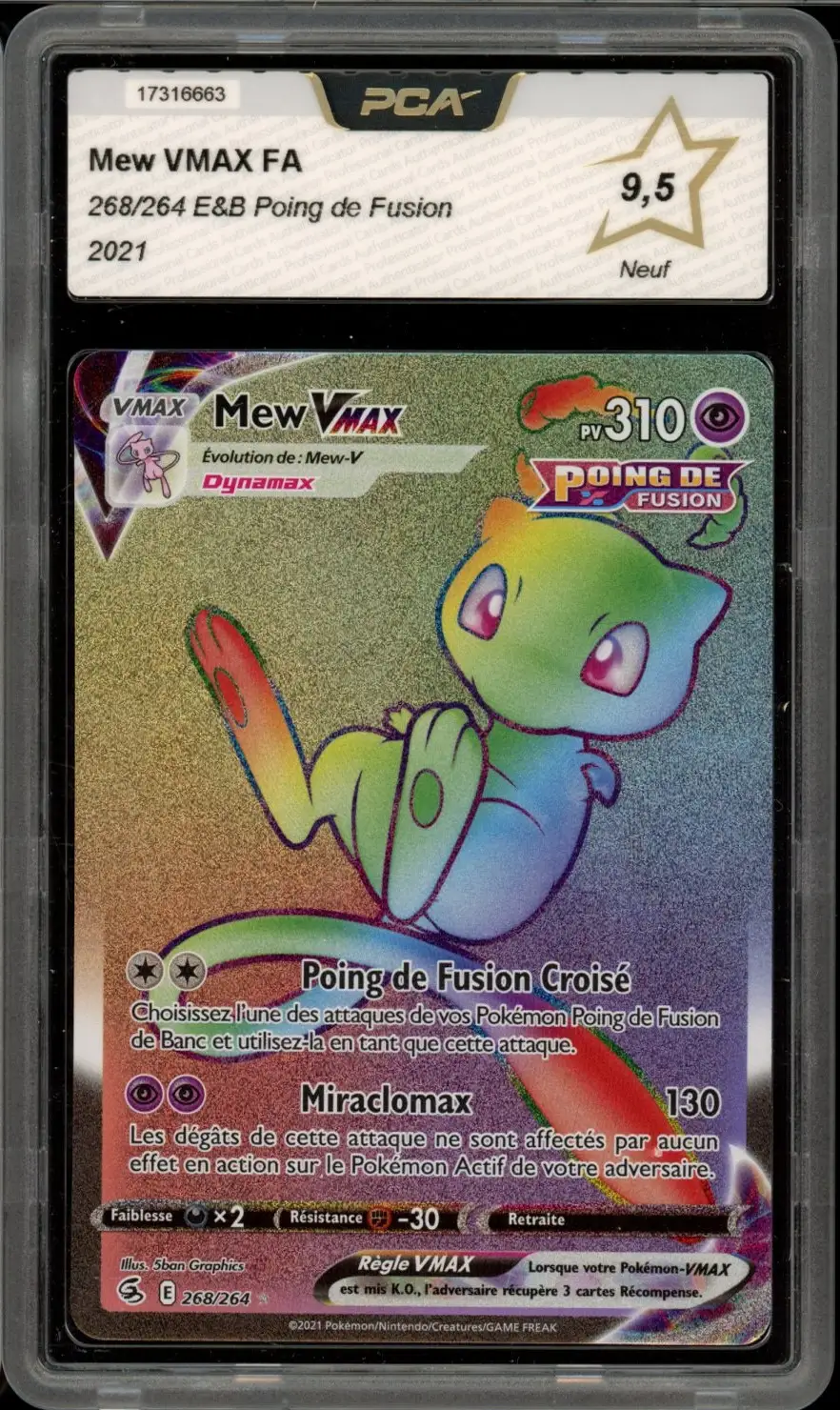 PCA 9.5 Mew VMax Rainbow