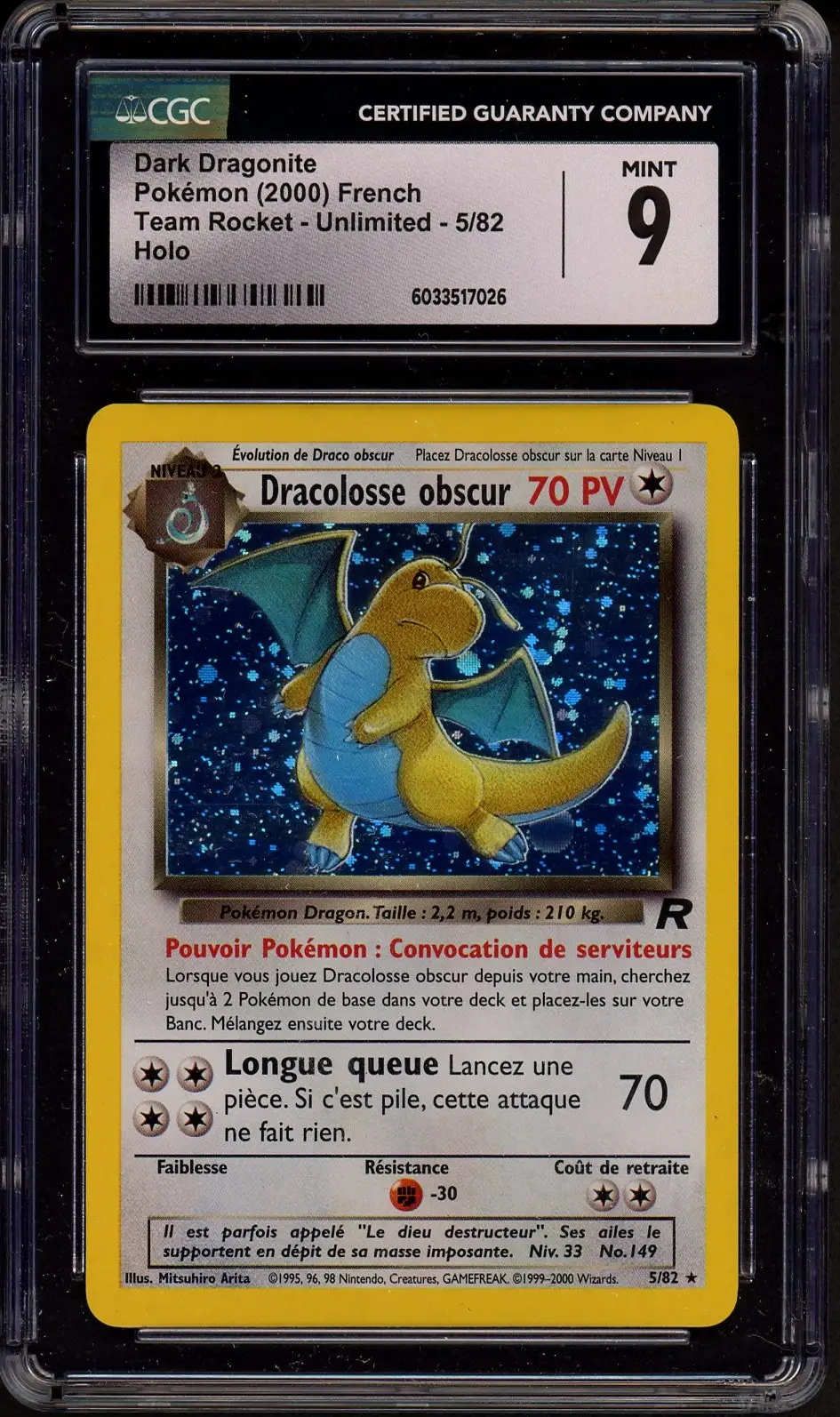 CGC 9 Dracolosse Obscur Holo