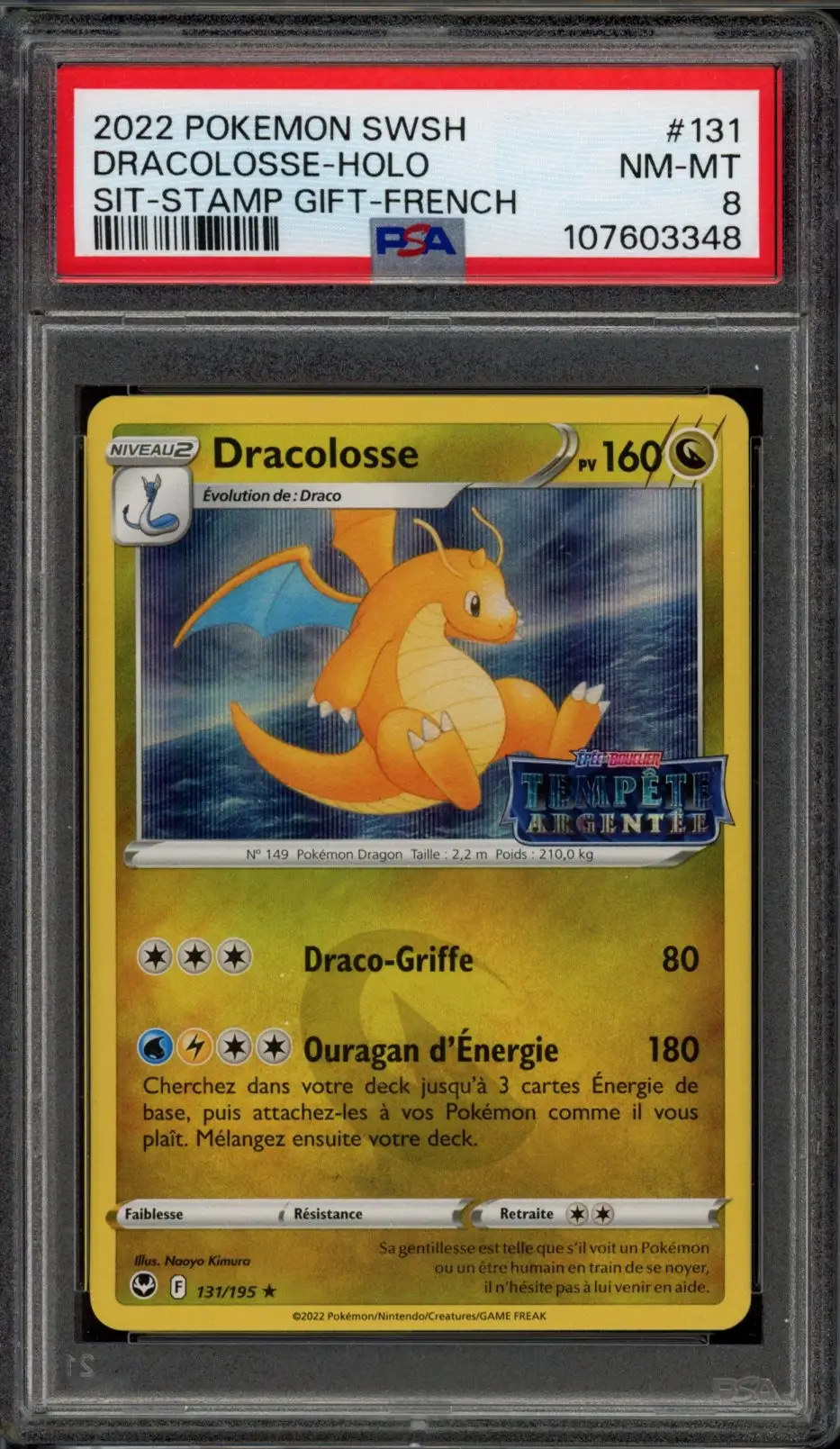 PSA 8 Dracolosse Holo Prerelease