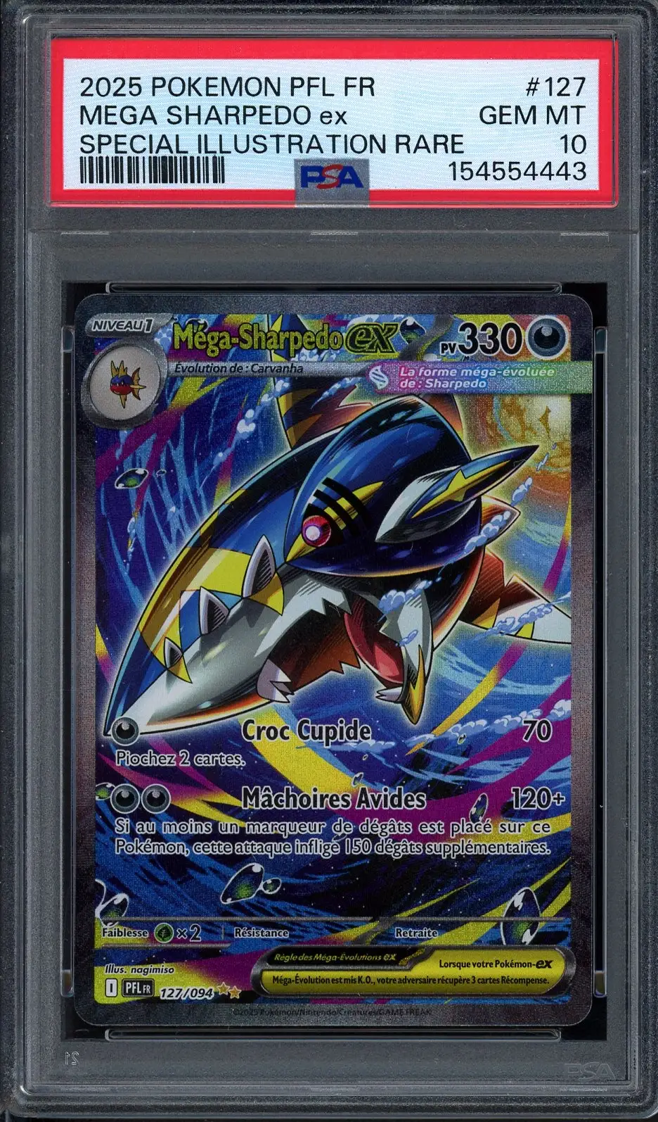 PSA 10 Méga-Sharpedo Ex