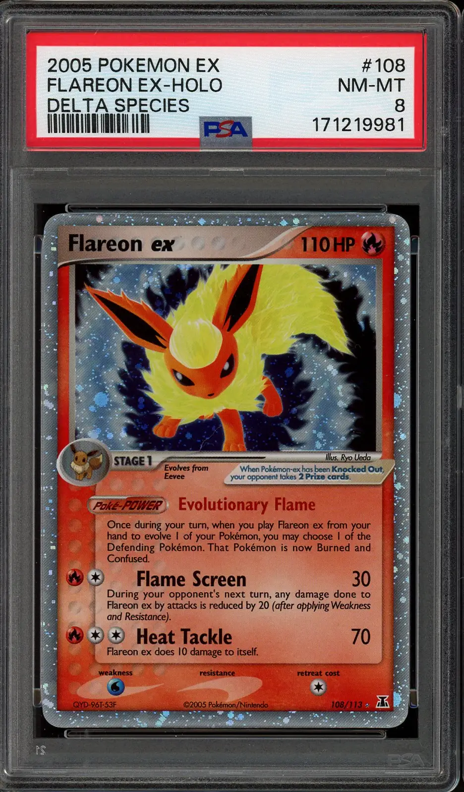PSA 8 Flareon Ex