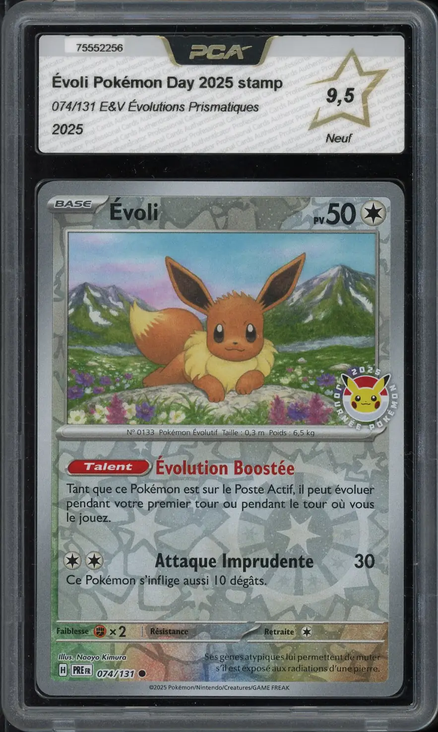PCA 9.5 Evoli Reverse Pokemon Day Stamp