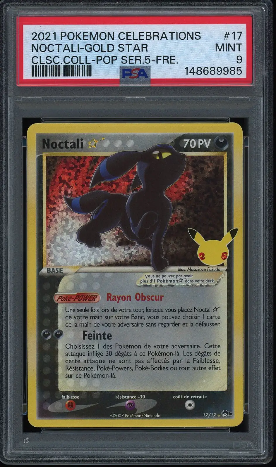 PSA 9 Noctali Gold Star