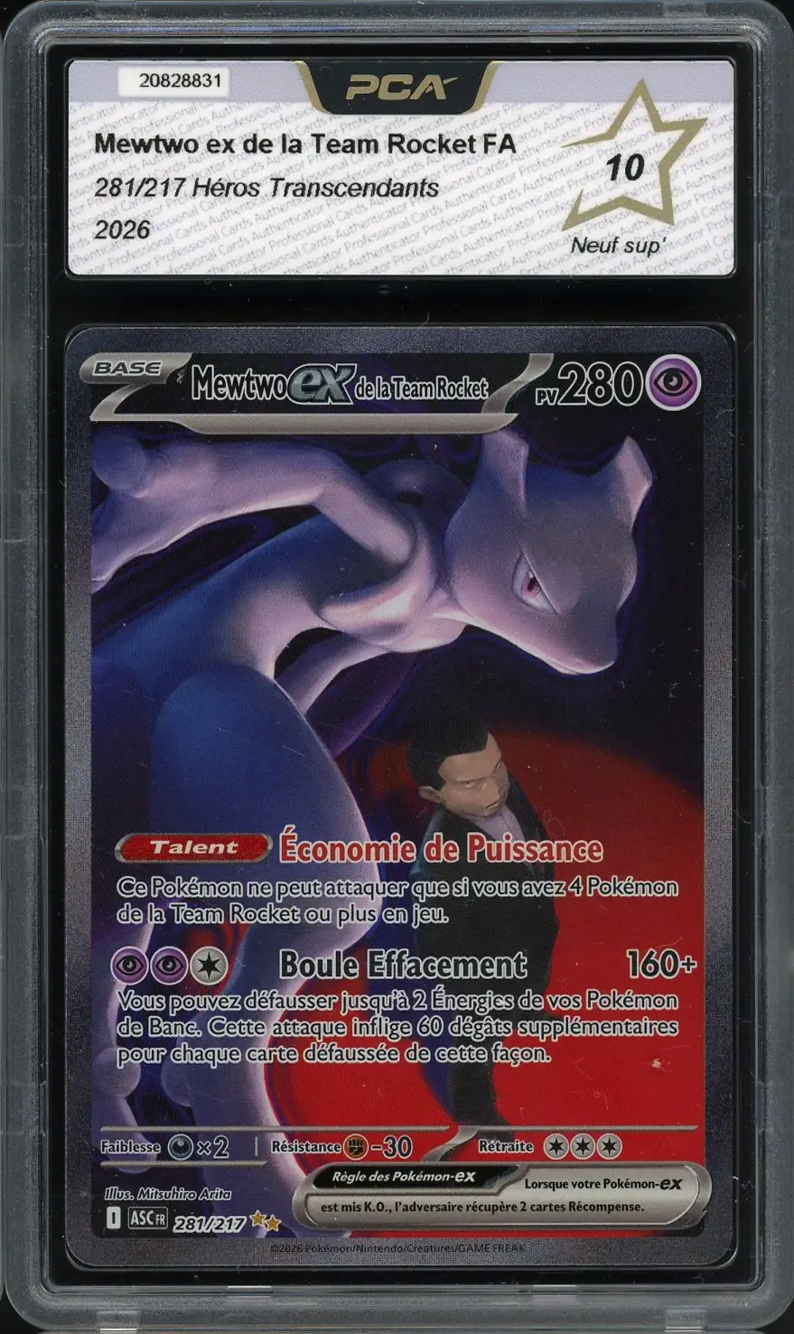 PCA 10 Mewtwo Ex de la Team Rocket