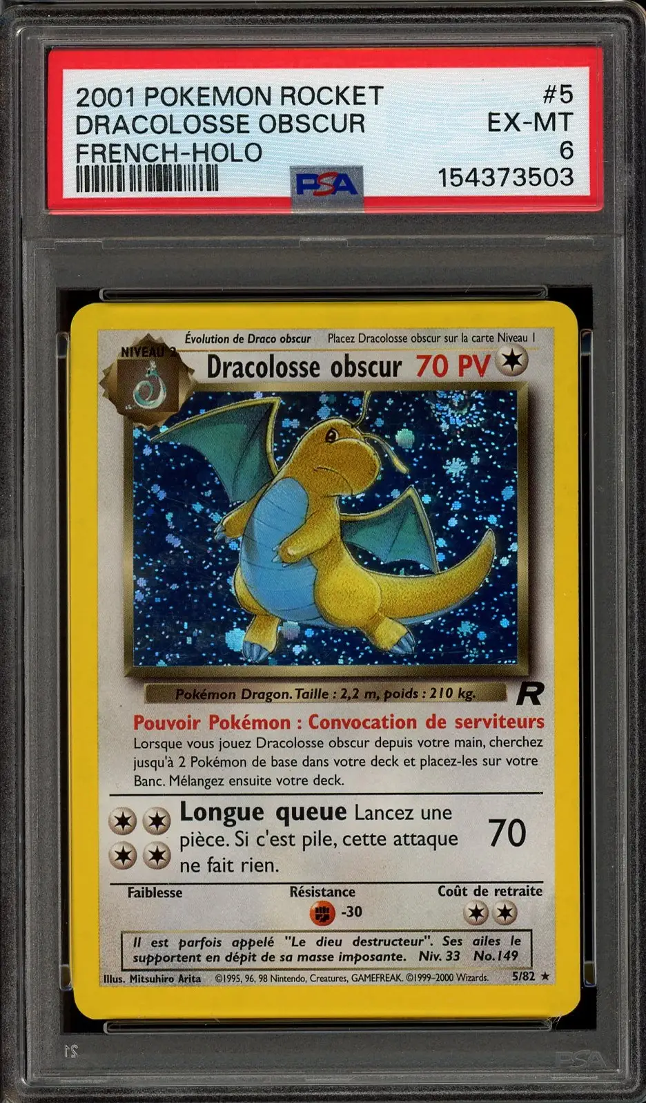 PSA 6 Dracolosse Obscur Holo