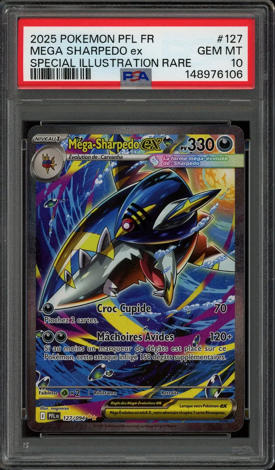 PSA 10 Méga-Sharpedo Ex