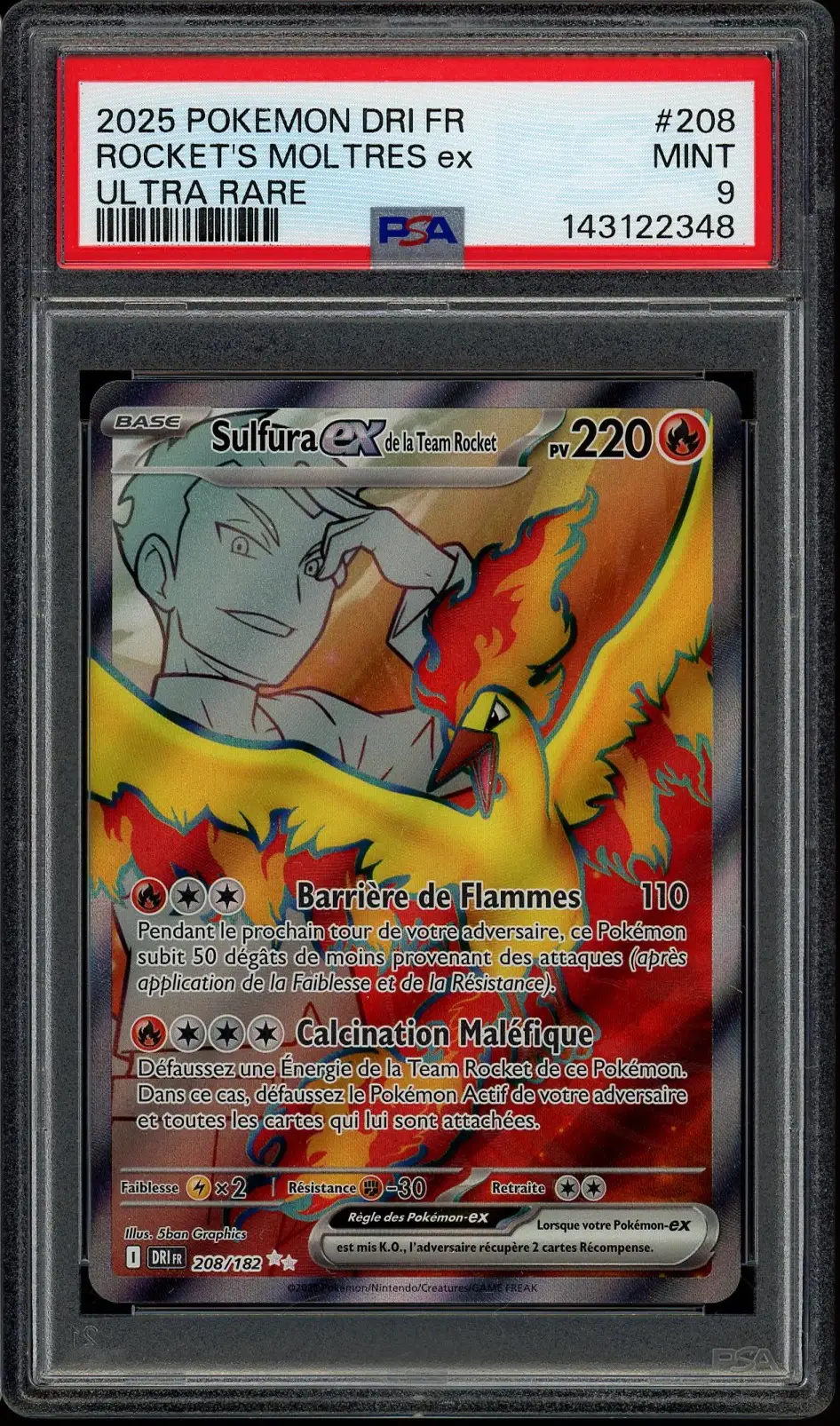 PSA 9 Sulfura Ex de la Team Rocket