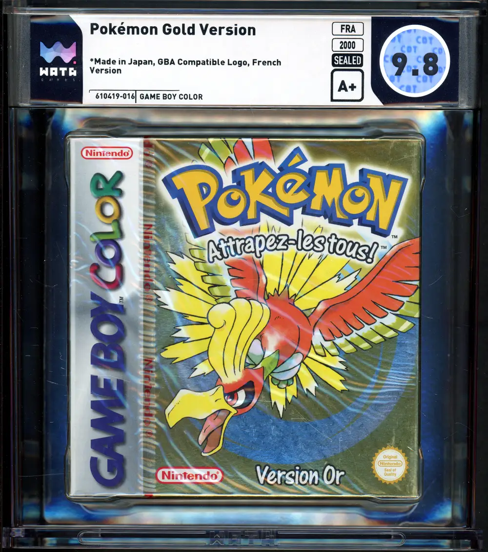 WATA 9.8 Jeu GameBoy Color Pokémon Version Or