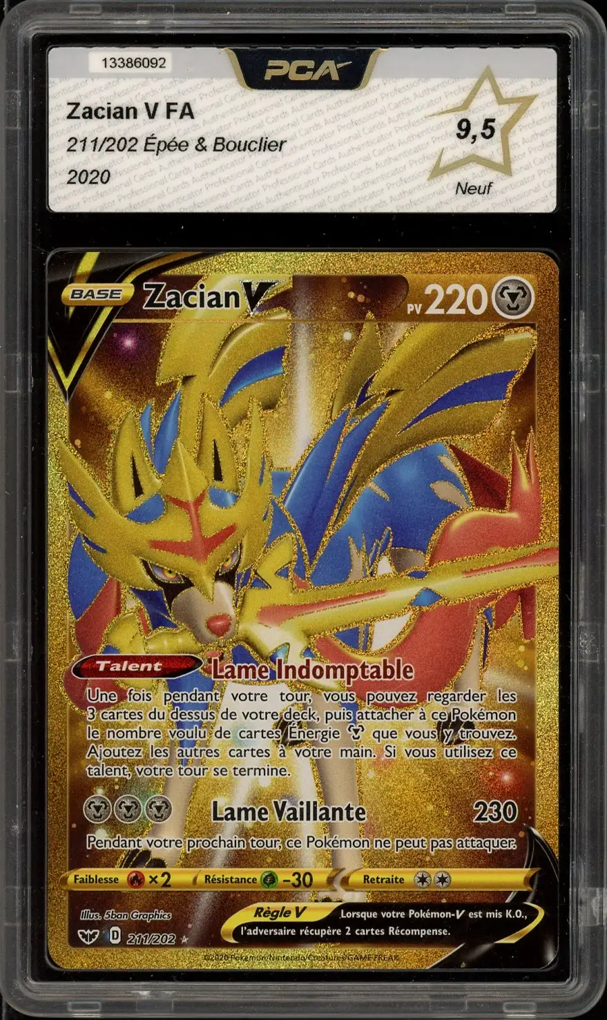 PCA 9.5 Zacian V Gold
