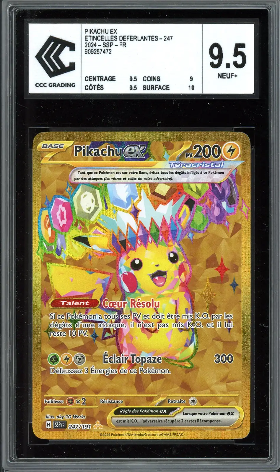 CCC 9.5 Pikachu Ex Gold