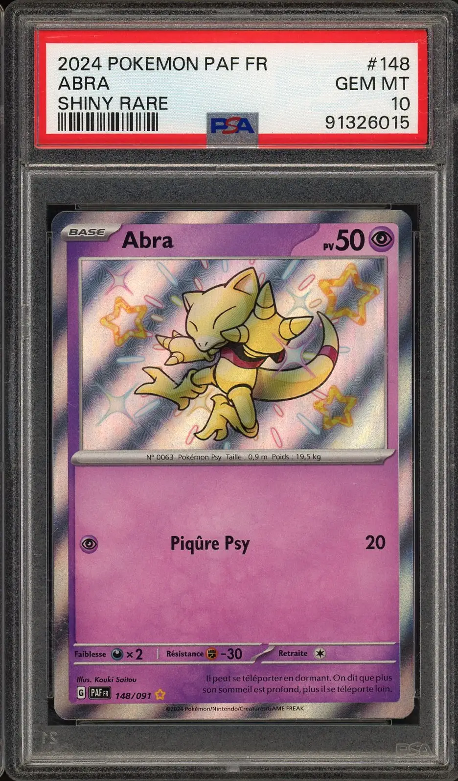 PSA 10 Abra Shiny