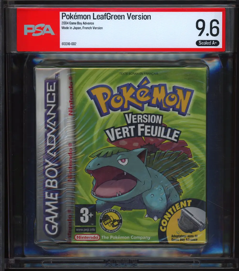 PSA 9.6 Jeu Game Boy Advance Pokémon Version Vert Feuille