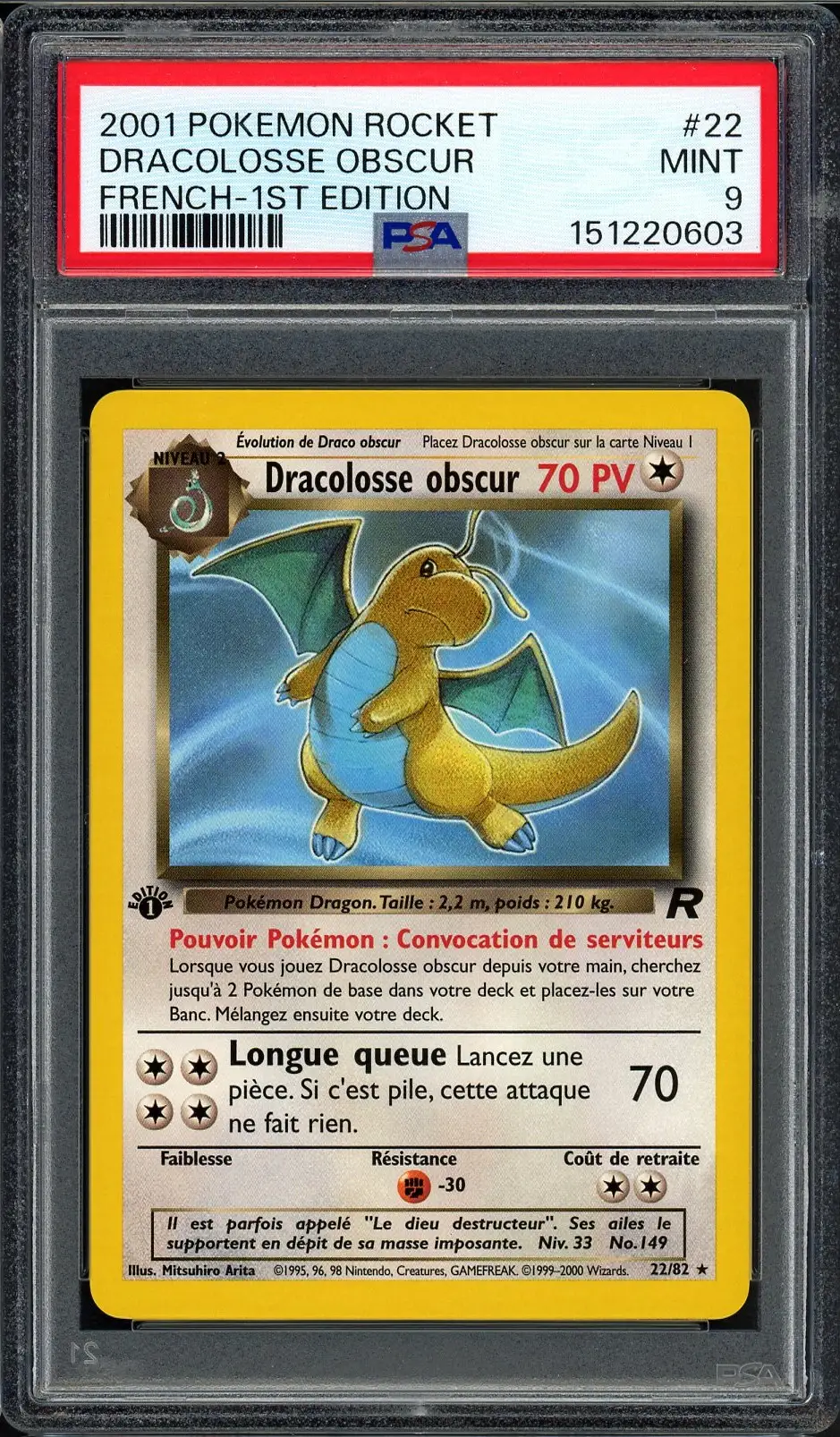 PSA 9 Dracolosse Obscur