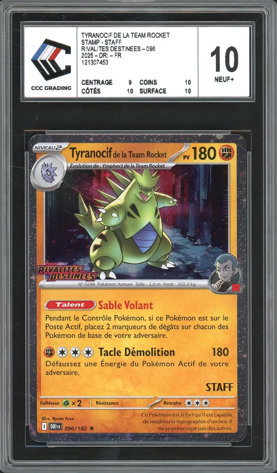 CCC 10 Tyranocif de la Team Rocket Prerelease Staff