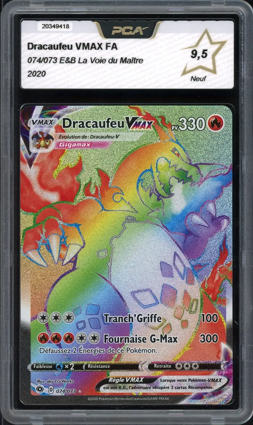 PCA 9.5 Dracaufeu VMax Rainbow