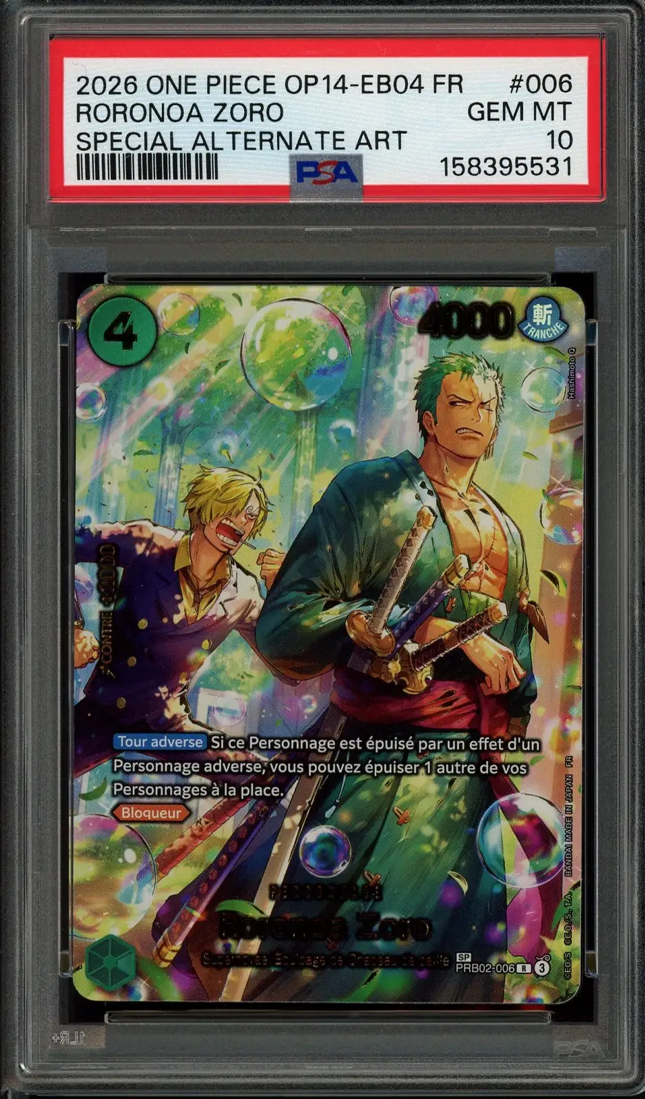 PSA 10 Roronoa Zoro