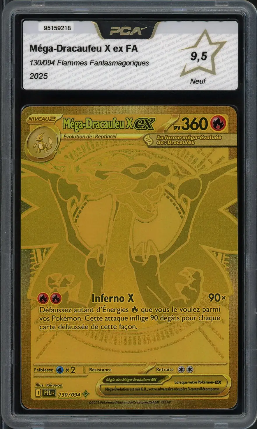 PCA 9.5 Méga-Dracaufeu X Ex Gold