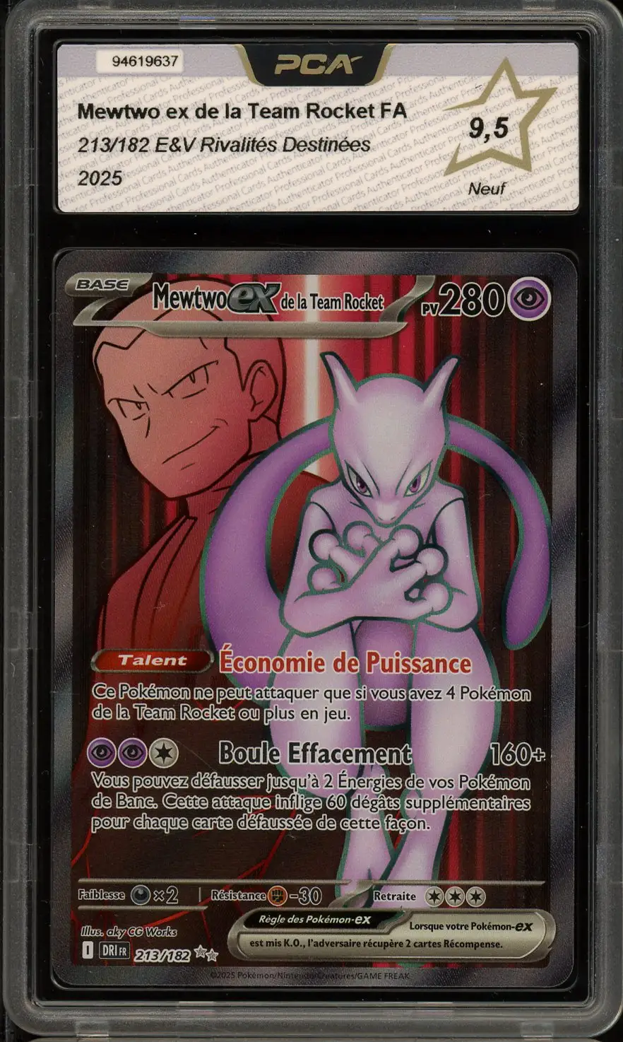 PCA 9.5 Mewtwo Ex de la Team Rocket