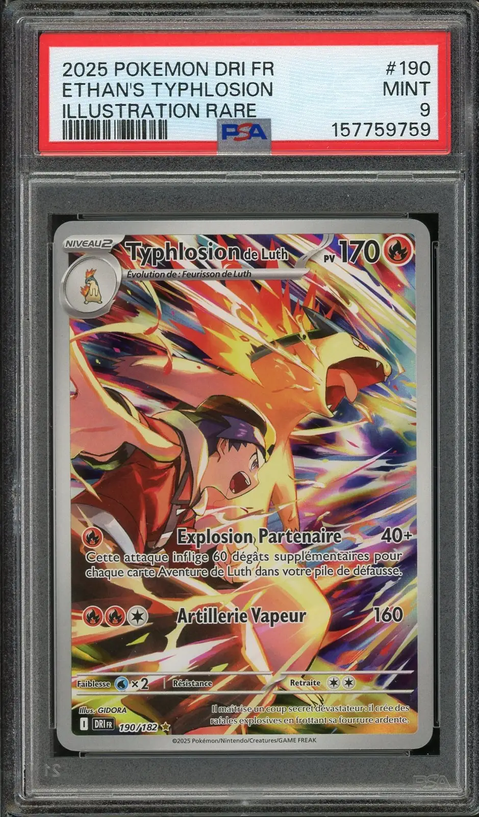 PSA 9 Typhlosion de Luth