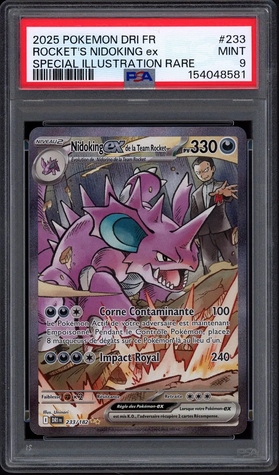 PSA 9 Nidoking Ex de la Team Rocket