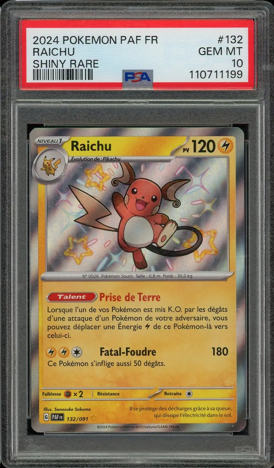 PSA 10 Raichu Shiny