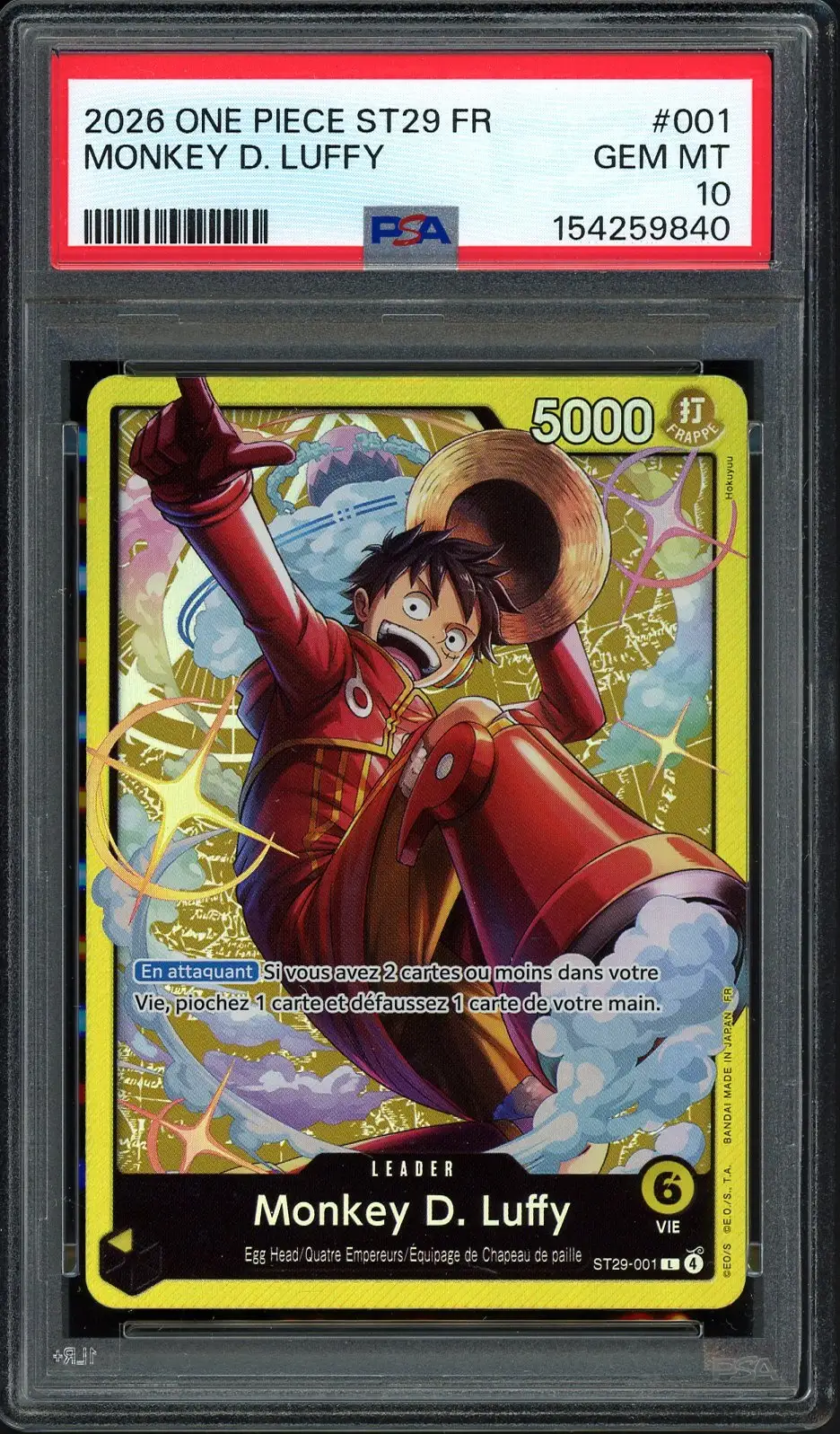 PSA 10 Monkey D. Luffy